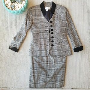 VINTAGE Christian Dior herringbone 2 piece suit